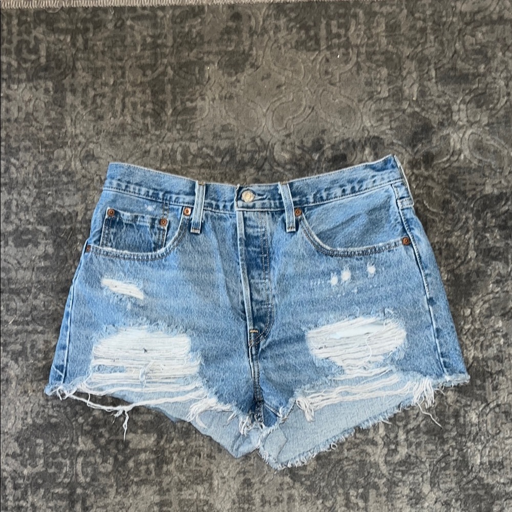 Levi 501 Denim Distressed Women Shorts